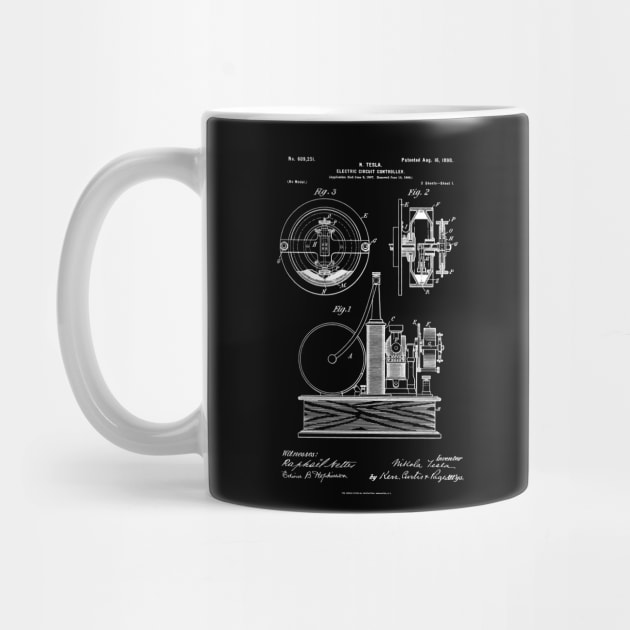 Nikola Tesla 1898 Electrical Circuit Controller Patent Print by MadebyDesign